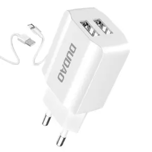 Dudao A2EUL Adapter 12Watt 2xUSB-A (1m USB-A to Lightning cable included)